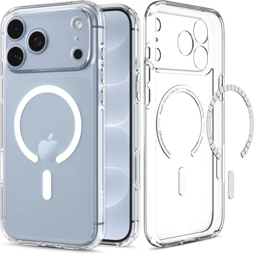 Vista 37 de Spigen Funda para iPhone 17, Ultra Hybrid MagFit [Control de cámara cubierta de TPU] [Anti-amarilleo] [Compatible con Magsafe] - Grafito