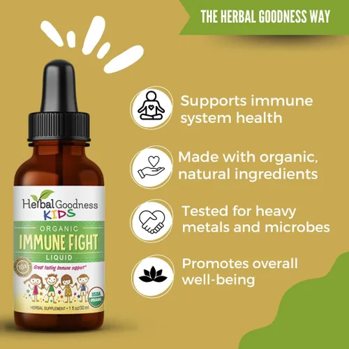 Vista 6 de Apoyo inmunológico de 1 oz con Ashwagandha para y suplementos herbales de cúrcuma, gotas naturales de refuerzo inmunológico para niños