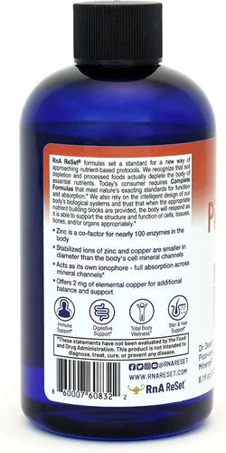 Vista 8 de RnA ReSet Pico Zinc Plus - Suplemento líquido de zinc y cobre, solución mineral pico-iónica, 8.1 onzas líquidas (1 paquete), certificado NSF, apoyo