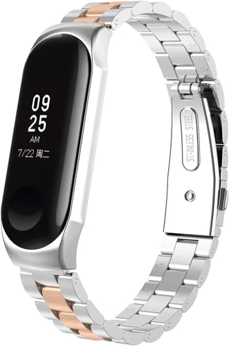 Vista 11 de Correa de repuesto de acero inoxidable para Xiaomi Mi Band 3 Fitness Tracker