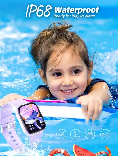 Vista 4 de Reloj inteligente para niñas, resistente al agua IP67, reloj rastreador de actividad física con cara de 1.5 pulgadas, monitor de sueño de frecuencia