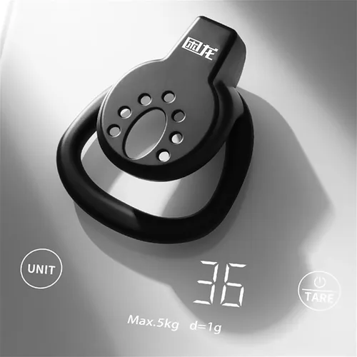 Vista 4 de Jaula de castidad masculina con 3 tamaños de anillos y llave, jaula impermeable para pene ligero, jaula de pene negro, jaula de pene para adultos