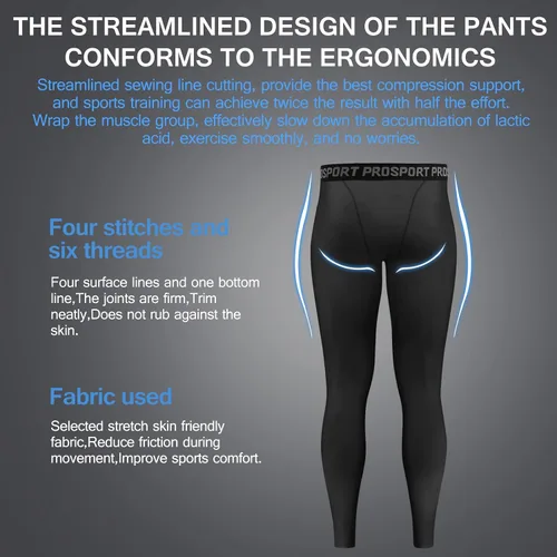Vista 11 de Pantalones de compresión para hombre, mallas de compresión de una pierna para baloncesto, capri 3/4, leggings atléticos, capa base de secado fresco