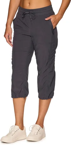 Vista 4 de RBX Active - Pantalones Capri para Mujer Joggers, Elásticos, Livianos, Pantalones Casuales para Mujer Capri con Cordón