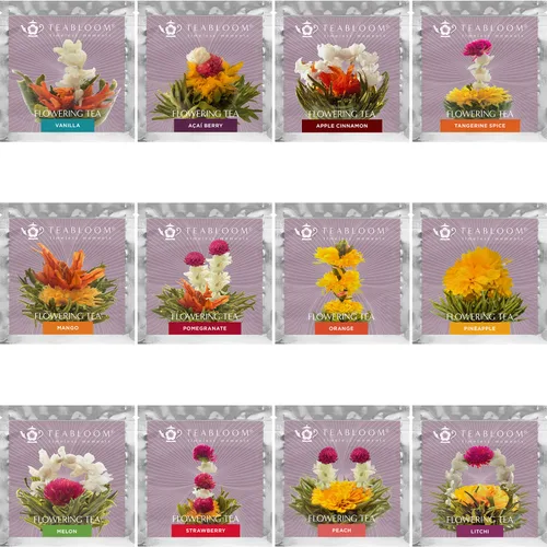 Vista 2 de Té floreciente Teabloom, juego de té con 12 frutas clasificadas