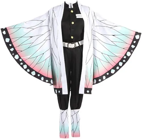 Vista 6 de miccostumes Disfraz de mariposa de anime para mujer, kimono, uniforme de equipo, conjunto completo