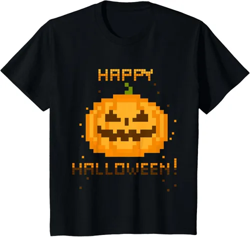 Vista 8 de GAMER Pixel Jack-O-Lantern – Disfraz para Halloween de vídeo playera, Plateado