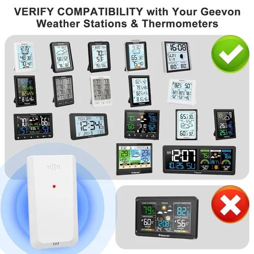 Vista 2 de Geevon Sensor remoto inalámbrico TX19 para exteriores 8646/23190/8688/8667/86258/86250/86268/86297/86275/86300/8614/86282/86278/86281 Termómetro