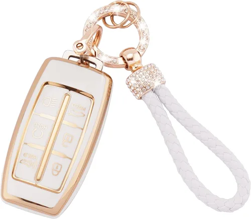 Vista 69 de EKALA Funda para llavero Volkswagen con llavero de cuero, 4 botones de TPU suave, compatible con Volkswagen Tiguan Atlas Passat Jetta Golf Alltrack