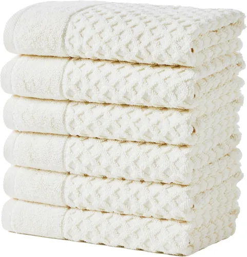 Vista 18 de Great Bay Home - Toallas de mano 100% algodón blanco, 6 toallas de baño suaves para manos, altamente absorbentes y de secado rápido, colección 01