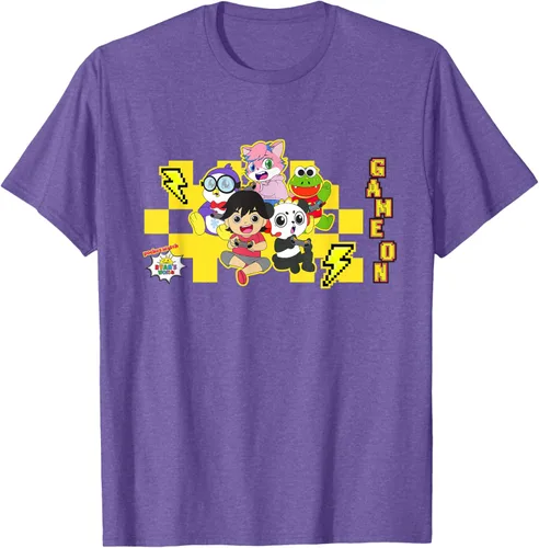 Vista 8 de Ryan's World Game On Characters Camiseta, Negro, S