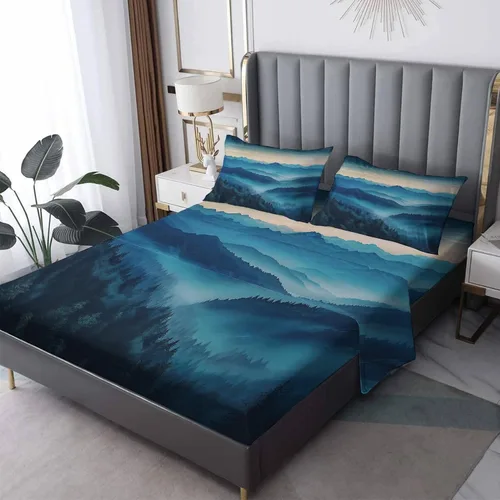Vista 10 de Forest Sheets tamaño individual – Sábanas de cama para niños, microfibra suave y bolsillo profundo, sábanas y fundas de almohada estampadas sin