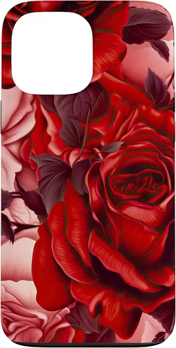 Vista 24 de Acuarela Rosa Rojo Rosas Patrón Caso para iPhone 17