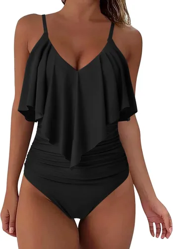 Vista 6 de Tankini Swimsuits for Women Tummy Control Loose Fit Bathing Suits 1PC Wrapped Suimwear Bikini Tops for Women Sexy Tankini