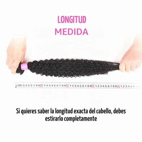 Vista 4 de Original Queen 100% Cabello Humano Brasileño Natural Virgen Rizado Ondulado Tejido 3 Paquetes Extensiones de Cabello Rizado de Longitud Mixta 8 8 8
