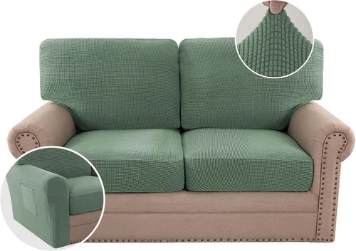 Vista 50 de H.VERSAILTEX Fundas elásticas para sillas de varias piezas, fundas para cojines ajustables para asiento y respaldo