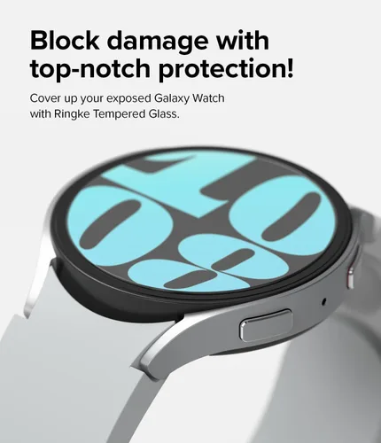 Vista 7 de Ringke Funda de estilo bisel compatible con Samsung Galaxy Watch 6 de 1.732 pulgadas [44-04 (ST) plateada] + vidrio compatible con Samsung Galaxy