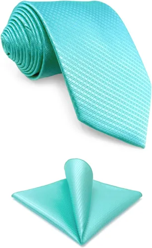 Vista 32 de S&W SHLAX&WING Conjunto de corbata de color sólido y pañuelo de bolsillo para hombre