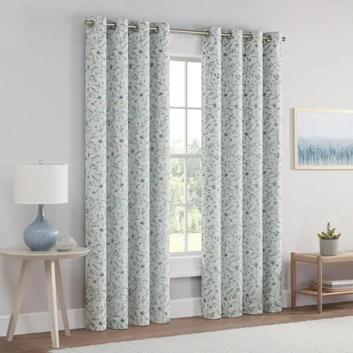 Vista 5 de Eclipse Dutchess Botanical - Cortinas 100% opacas con ojales, cortinas de ventana con aislamiento térmico para sala de estar, dormitorio o sala
