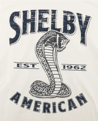 Vista 2 de Camiseta Shelby American Natural and Navy Ringer Producto oficial Shelby 100% algodón