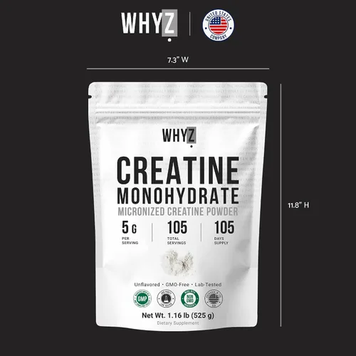 Vista 8 de Monohidrato de creatina en polvo, micronizado y sin sabor, suplemento de creatina para hombres y mujeres, apoyo muscular, fuerza y recuperación, 105