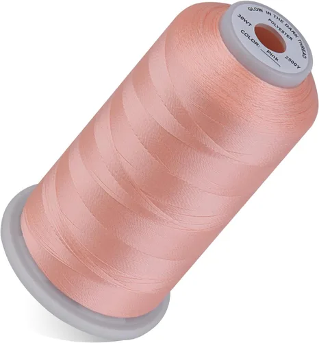 Vista 12 de Simthread Hilo que brilla en la oscuridad 30WT 2500 yardas blanco Emisión de luz azul para bordar y coser