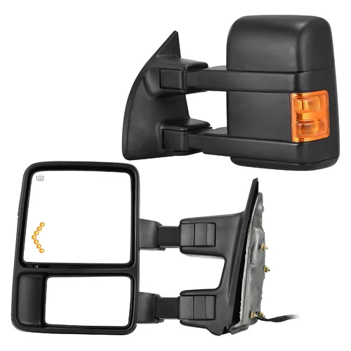 Vista 9 de AUTOSAVER88 Espejos de remolque compatibles con Ford F250, F350, F450 y F550, modelos 2008 a 2016. Espejo con luz de giro ámbar, climatizado