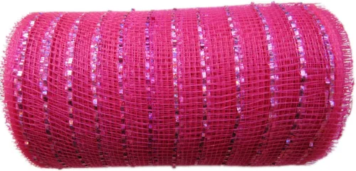 Vista 16 de YYCRAFT cinta metálica de malla de poliéster para decoración y manualidades, 10 yardas Rosa