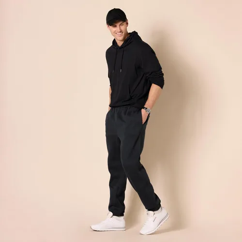 Vista 7 de Tienda Essentials Pantalones deportivos para hombre, forro polar, parte inferior cerrada (disponible en tallas grandes y altas)