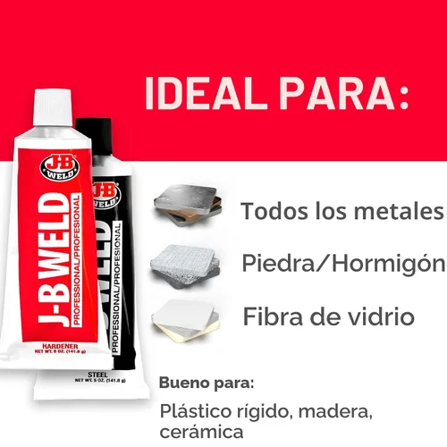 Vista 3 de J-B Weld 8281 Epoxi reforzado con acero de tamaño profesional - Endurecedor y paquete de acero - 10 oz