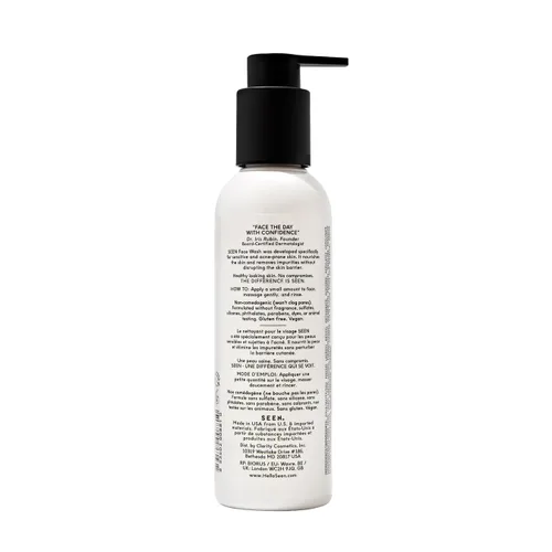 Vista 2 de SEEN Lavado facial, sin fragancia, limpiador facial no comedogénico y no irritante, desarrollado por dermatólogos, seguro para pieles sensibles