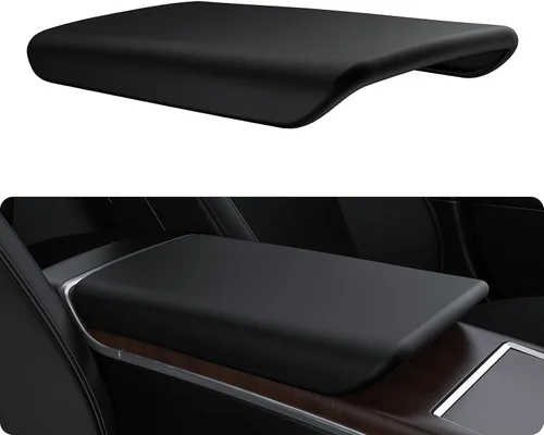 Vista 13 de BASENOR Funda para consola central mejorada para Tesla Modelo Y Modelo 3, funda de reposabrazos de TPU antideslizante, accesorios interiores