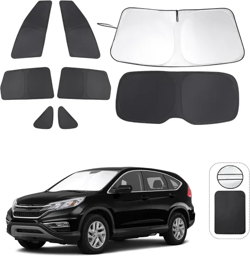 Vista 67 de TINGLU Persianas de ventana para Honda CR-V 2023-2026, accesorios para ventanas laterales de automóvil, parabrisas triangular, parasol para rayos UV
