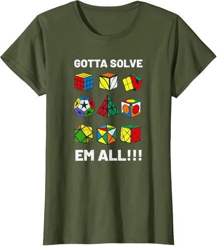 Vista 75 de Camiseta competitiva Puzzle Cube Gotta Solve Em All Speed Cubing