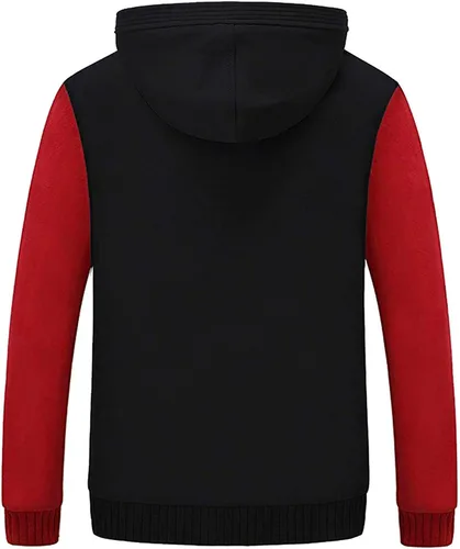 Vista 3 de Machlab - Sudadera con capucha, de forro polar para hombre, con cremallera completa, abrigo grueso cálido de lana