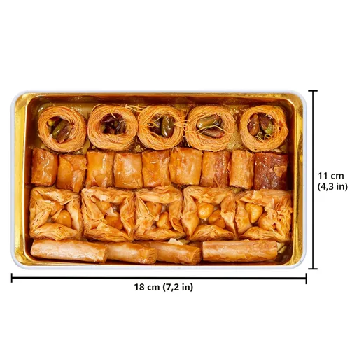 Vista 6 de Cerez Pazari Baklava Pastelería de 8.5 onzas, caja de regalo de Baklava con ricos pistachos, nueces, avellanas y anacardos, Shatila Baklava Halal