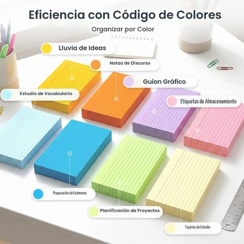 Vista 2 de Koogel 272 tarjetas de índice de 3 x 5, tarjetas flash rayadas