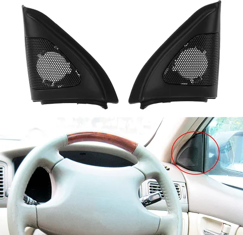 Vista 2 de Fydun 1 par de cubierta de altavoz de la puerta del coche de audio tweeter ajuste negro altavoz decoración reemplazo para 2003-2006