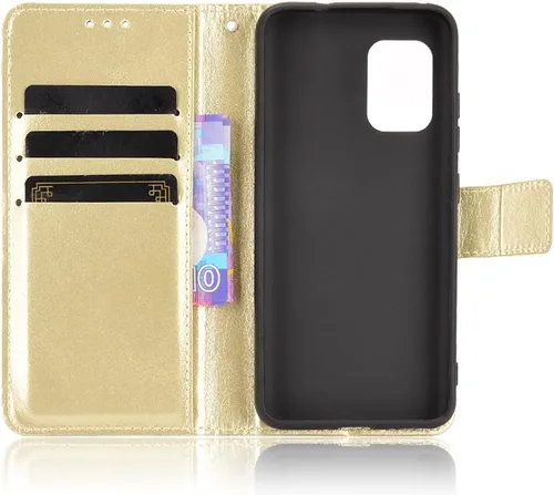 Vista 4 de Funda para Asus ZenFone 8, funda de cuero con tapa para Asus ZenFone 8 ZS590KS Case Gold Oro