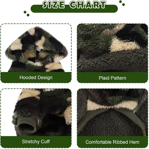 Vista 3 de Suéter de perro para perros pequeños, ropa de invierno para niños y niñas, machos y hembras, sudaderas con capucha de forro polar cálido