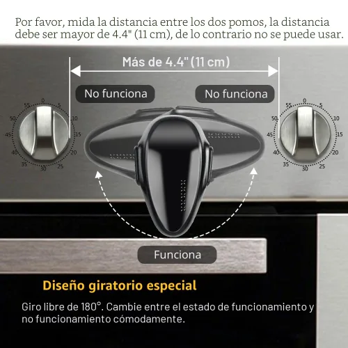 Vista 4 de Mom's Choice Gold Awards Ganador – EUDEMON 1 paquete de cerradura para puerta de horno a prueba de niños, cerradura frontal del horno fácil