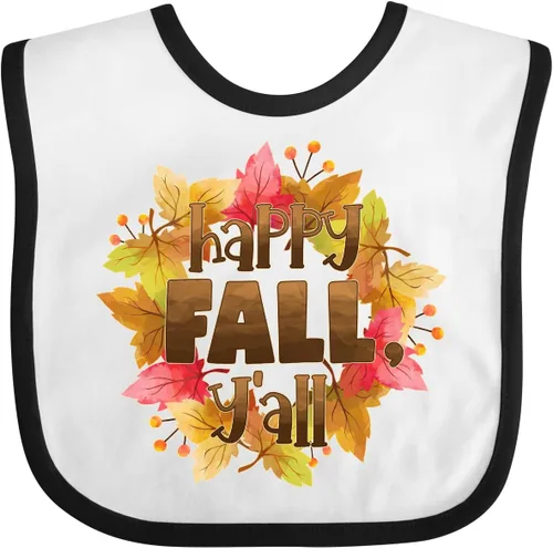 Vista 3 de inktastic Happy Fall, Y'all Fall Leaves Wreath Baby Bib