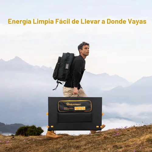 Vista 4 de Panel solar portátil de 800 W, 2 piezas de 400 W, panel solar plegable de respaldo de energía, cargador solar de salida de 36 V para estación