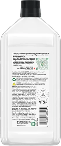 Vista 4 de Castrol GTX Diesel 15W-40 CK-4 Aceite de motor, 1 cuarto de galón, paquete de 6