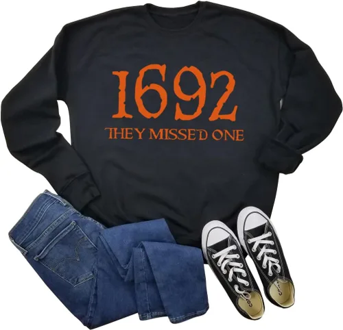 Vista 4 de CHUNTIANRAN Sudadera de Halloween para mujer 1692 Salem Broom Co sudadera ligera de bruja 1692 negro