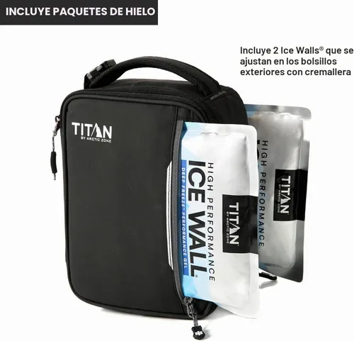 Vista 3 de Titan Fridge - Nevera portátil vertical fría con 2 Ice Walls® de 250g, Black Ice