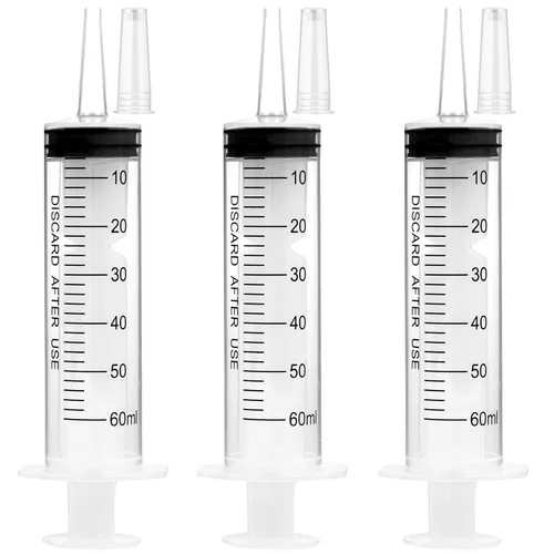 Vista 20 de Paquete de 3 jeringas de 0.7 fl oz con tapa, jeringas de plástico empaquetadas individualmente para laboratorios, medición de líquidos, alimentación