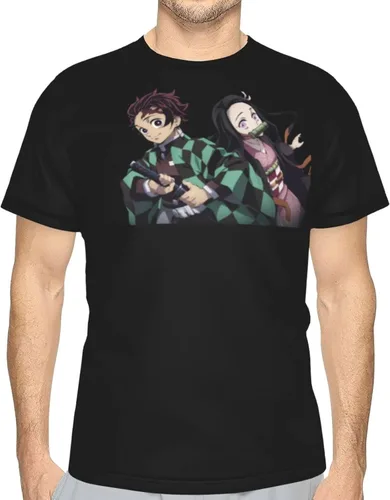 Vista 8 de RAUGAJ Hombre Camiseta Poliéster Gráfico Manga Corta Ropa Negro