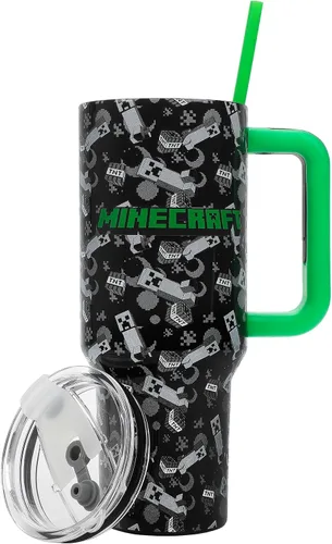 Vista 11 de Bioworld Sesame Street Cookie Monster - Vaso de acero inoxidable azul de 40 onzas con asa