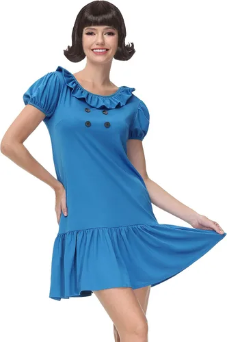 Vista 4 de Maisolly Disfraz de Halloween para mujer, minivestido de manga abombada para adultos